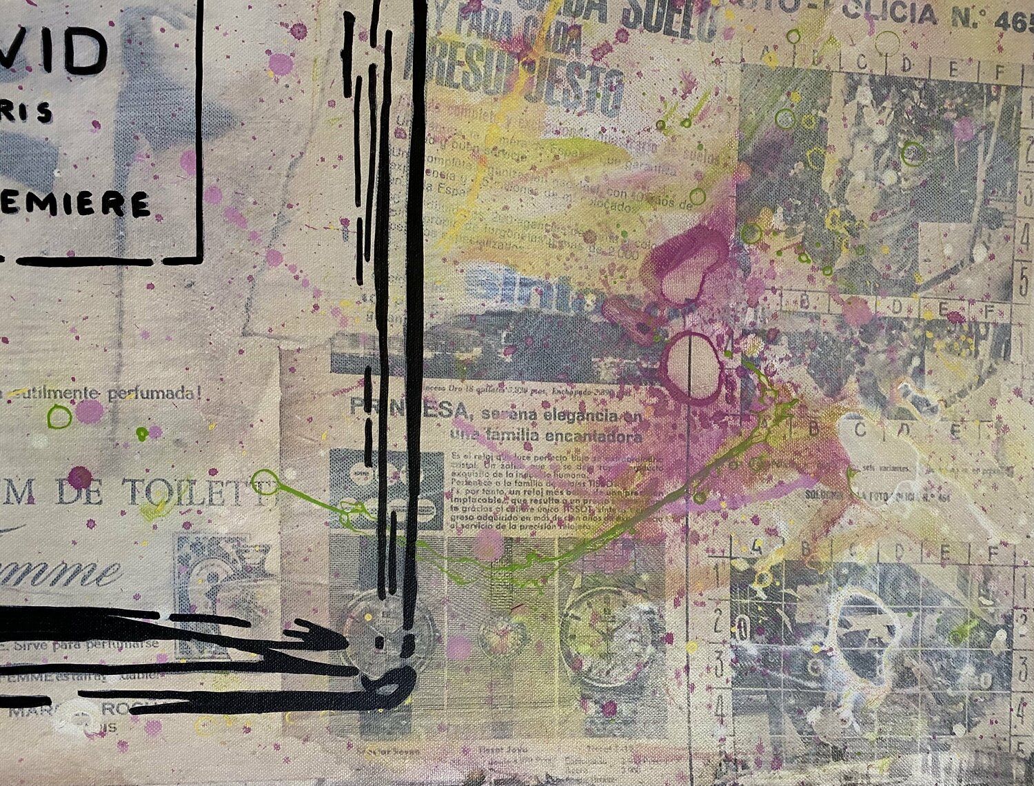 Pintada a mano por Michel Acosta, esta pieza específicamente es un recordatorio de lo que vivimos el año 2020 Nº 19 (COVID)