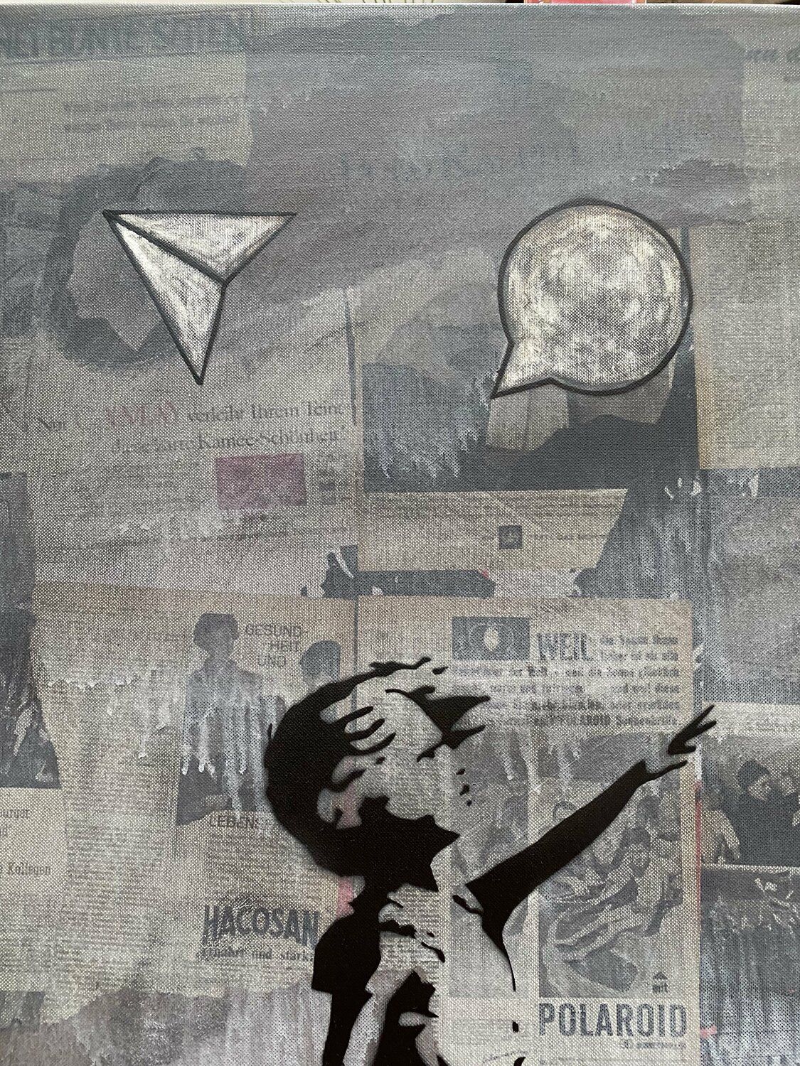 Obra original de Michel Acosta Pérez, de estilo Pop, con una apropiación de la obra de Banksy. EL EXITO 5 (Banksy update available)