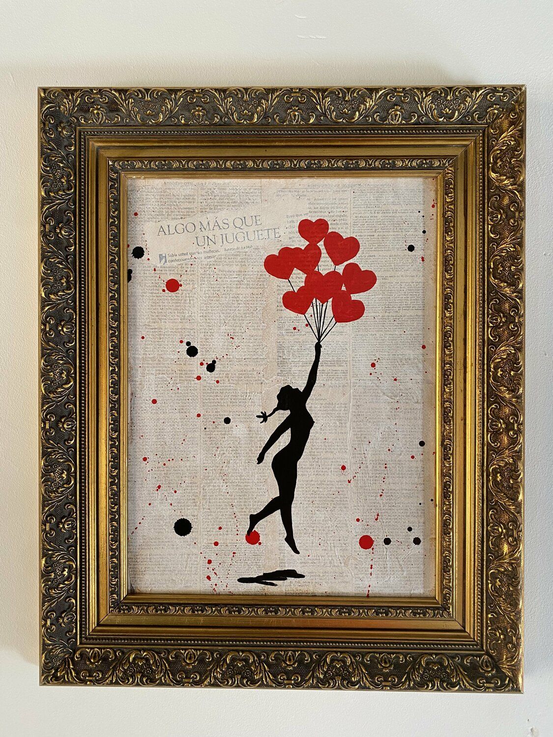 Obra de estilo pop pintada por Michel Acosta Pérez. Banksy update available (ALGO MAS QUE UN JUGUETE)