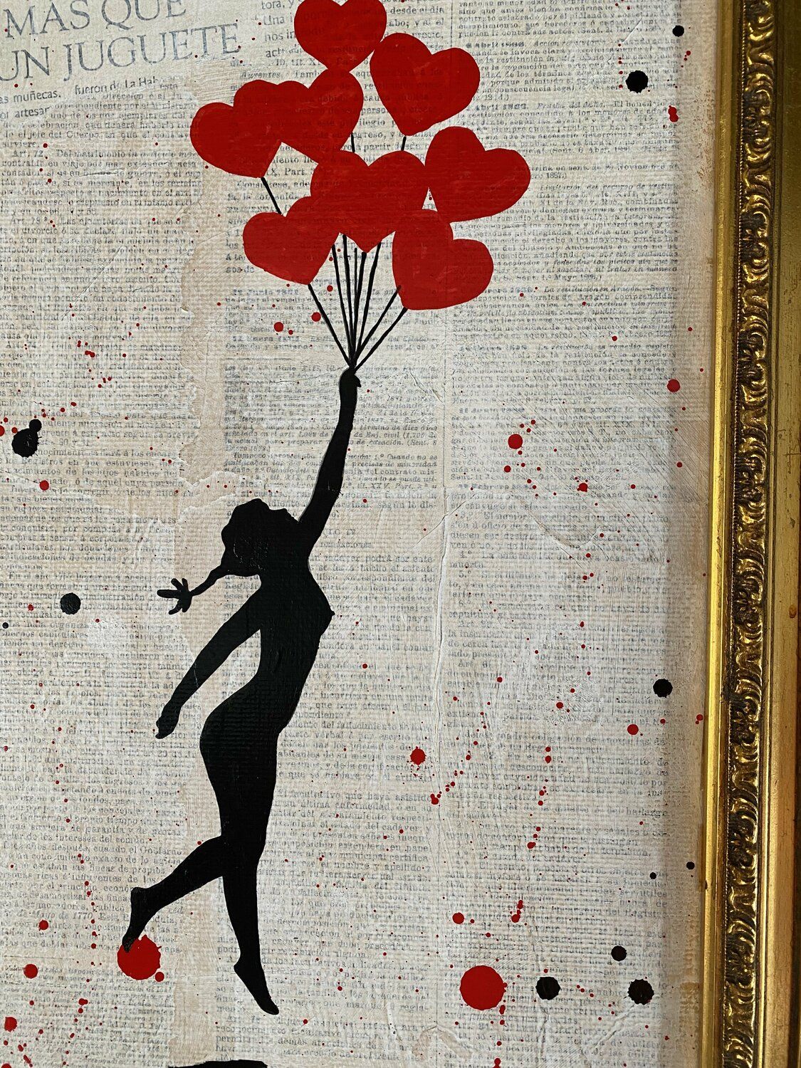Obra de estilo pop pintada por Michel Acosta Pérez. Banksy update available (ALGO MAS QUE UN JUGUETE)