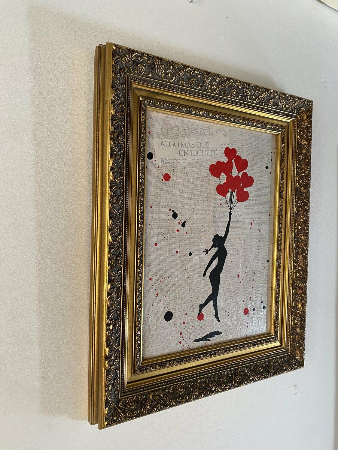 Obra de estilo pop pintada por Michel Acosta Pérez. Banksy update available (ALGO MAS QUE UN JUGUETE)