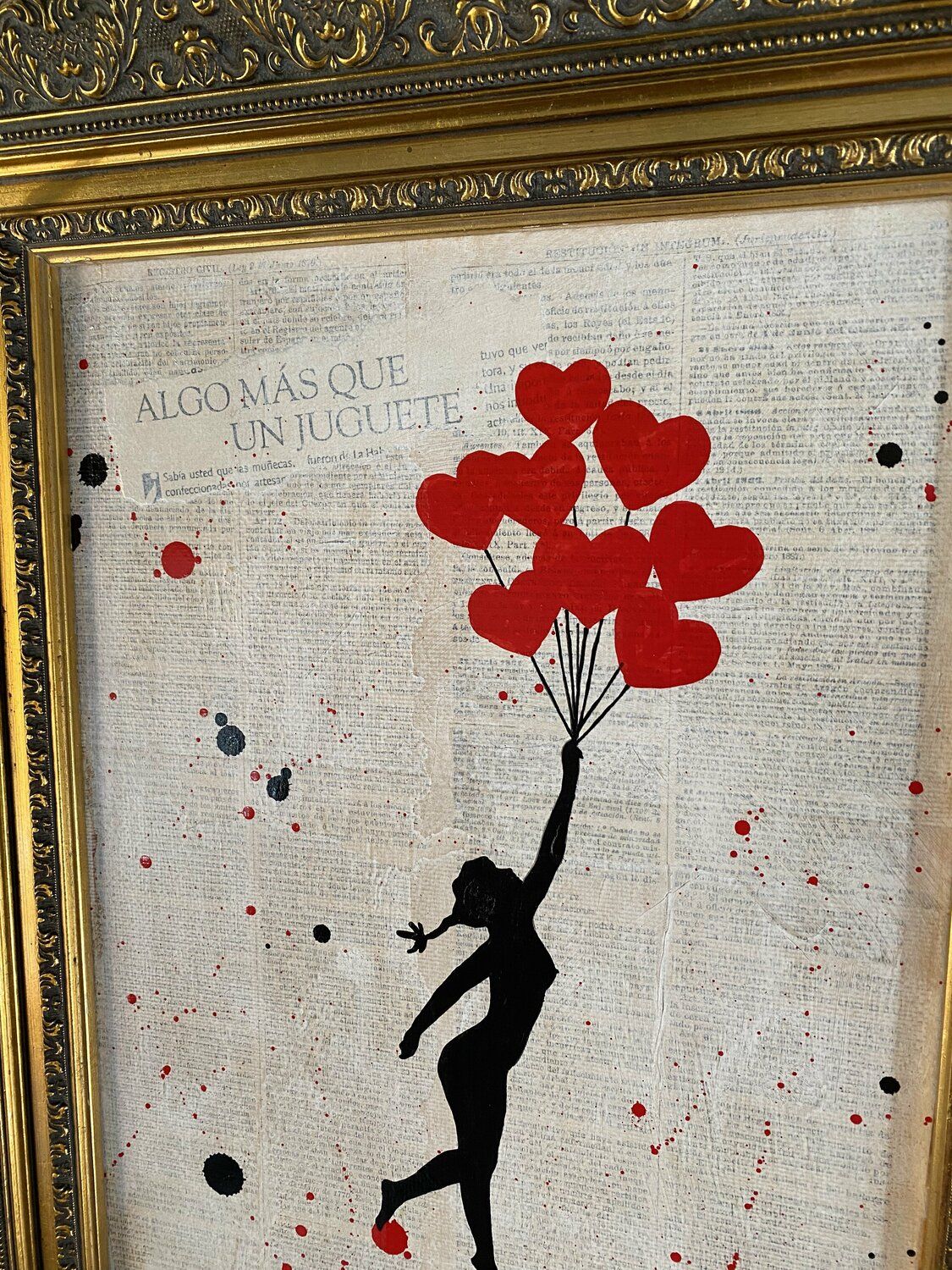 Obra de estilo pop pintada por Michel Acosta Pérez. Banksy update available (ALGO MAS QUE UN JUGUETE)