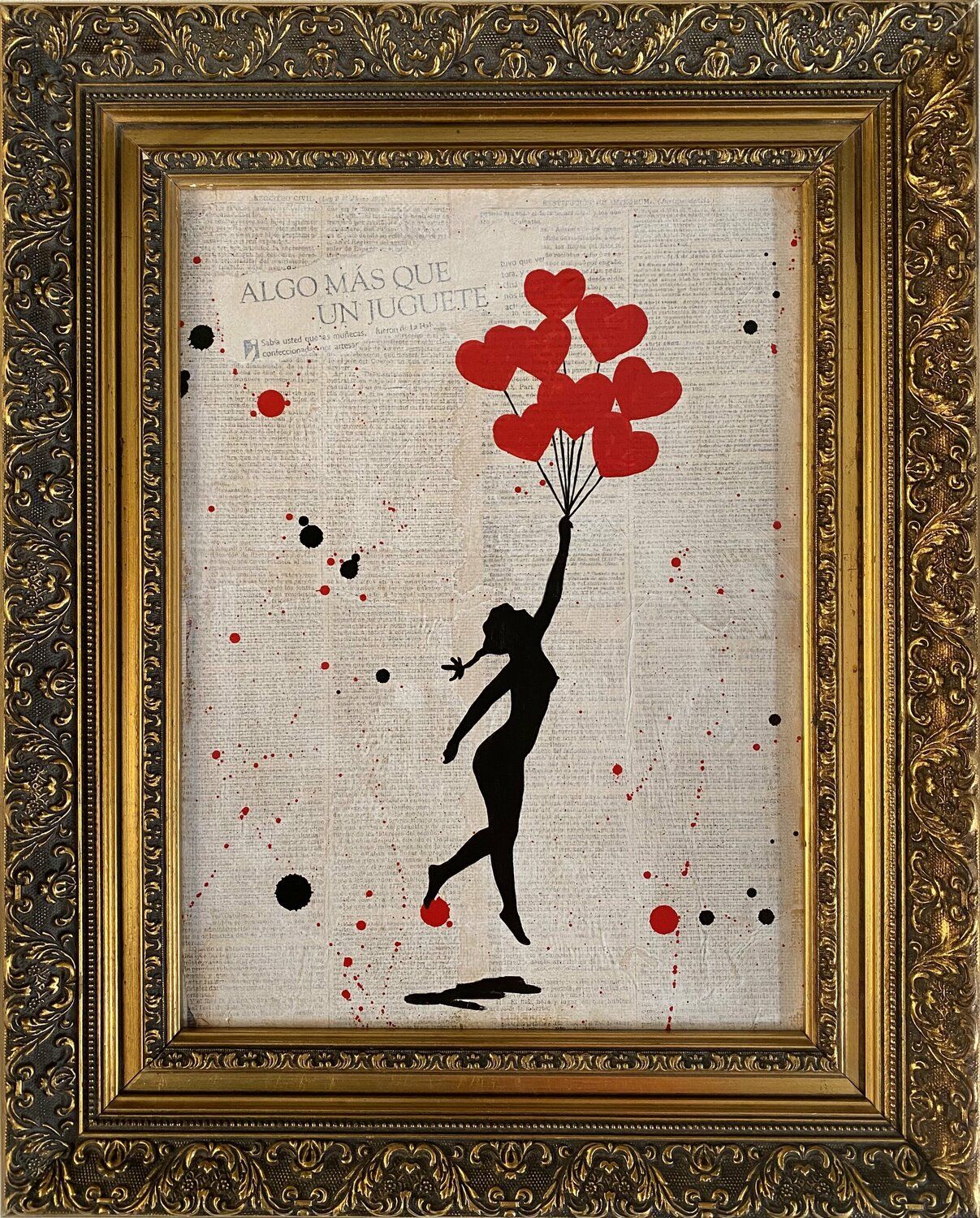 Obra de estilo pop pintada por Michel Acosta Pérez. Banksy update available (ALGO MAS QUE UN JUGUETE)