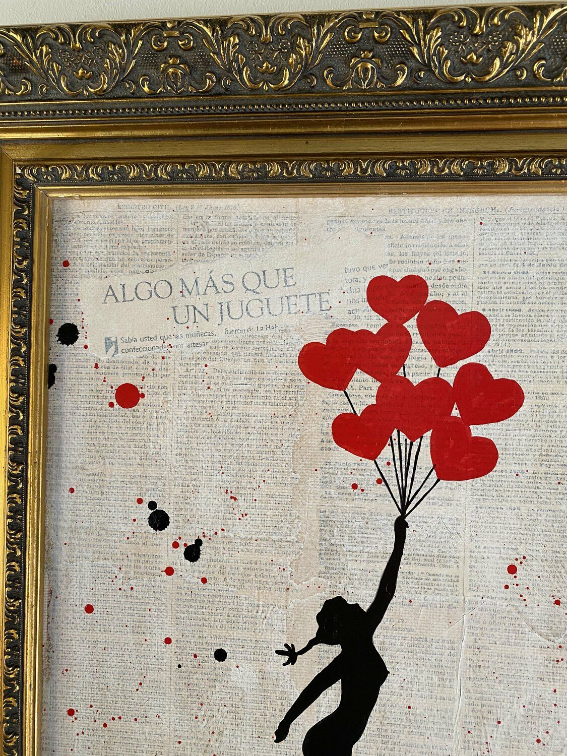 Obra de estilo pop pintada por Michel Acosta Pérez. Banksy update available (ALGO MAS QUE UN JUGUETE)