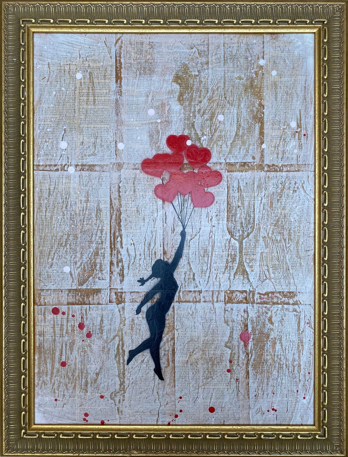 Obra original del artista cubano Michel Acosta Pérez, de estilo Pop, con una apropiación de la obra de Banksy. Banksy update available (ALGO MAS QUE UN JUGUETE) 2